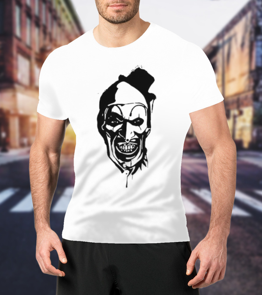 Art The Clown Terrifier Horror Character Face Illustration T-Shirt