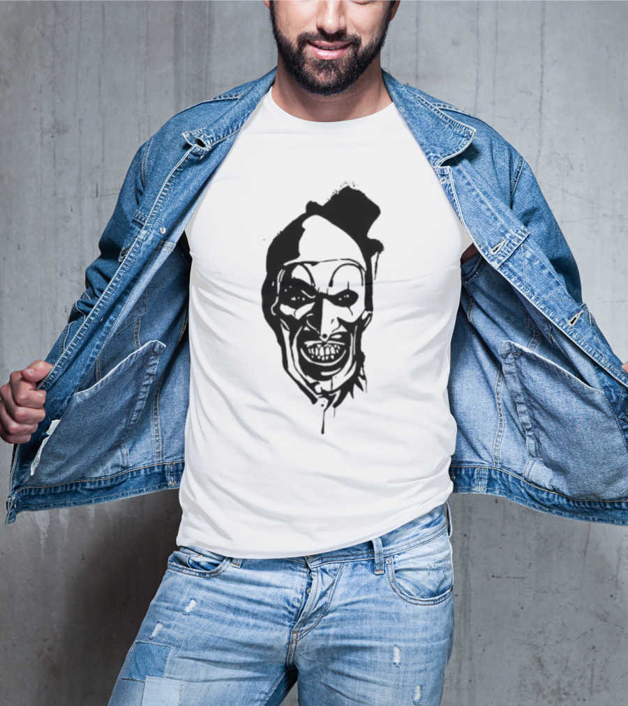 Art The Clown Terrifier Horror Character Face Illustration T-Shirt