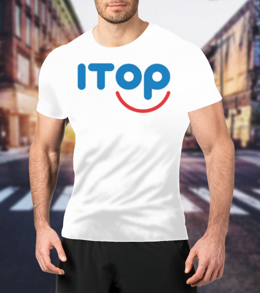ITOP Smile Red And Blue Text T-Shirt