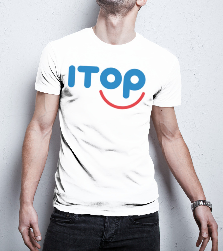 ITOP Smile Red And Blue Text T-Shirt