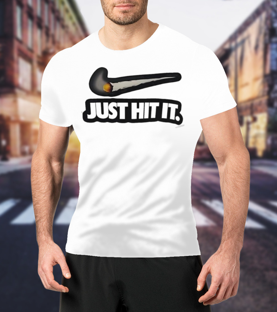 Silhouette Cameo Nike Swoosh Parody Just Hit It Design T-Shirt
