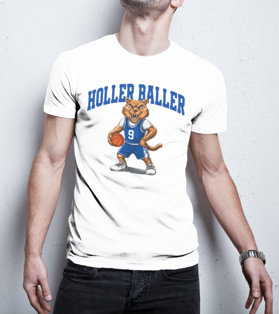 Holler Baller Basketball Wildcat Jersey 9 T-Shirt