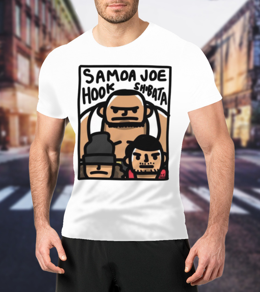 Samoa Joe Hook Shibata Cartoon Characters T-Shirt