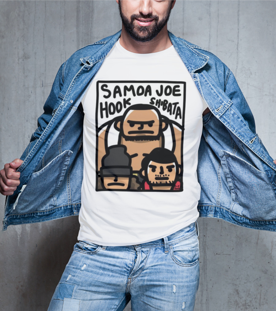 Samoa Joe Hook Shibata Cartoon Characters T-Shirt
