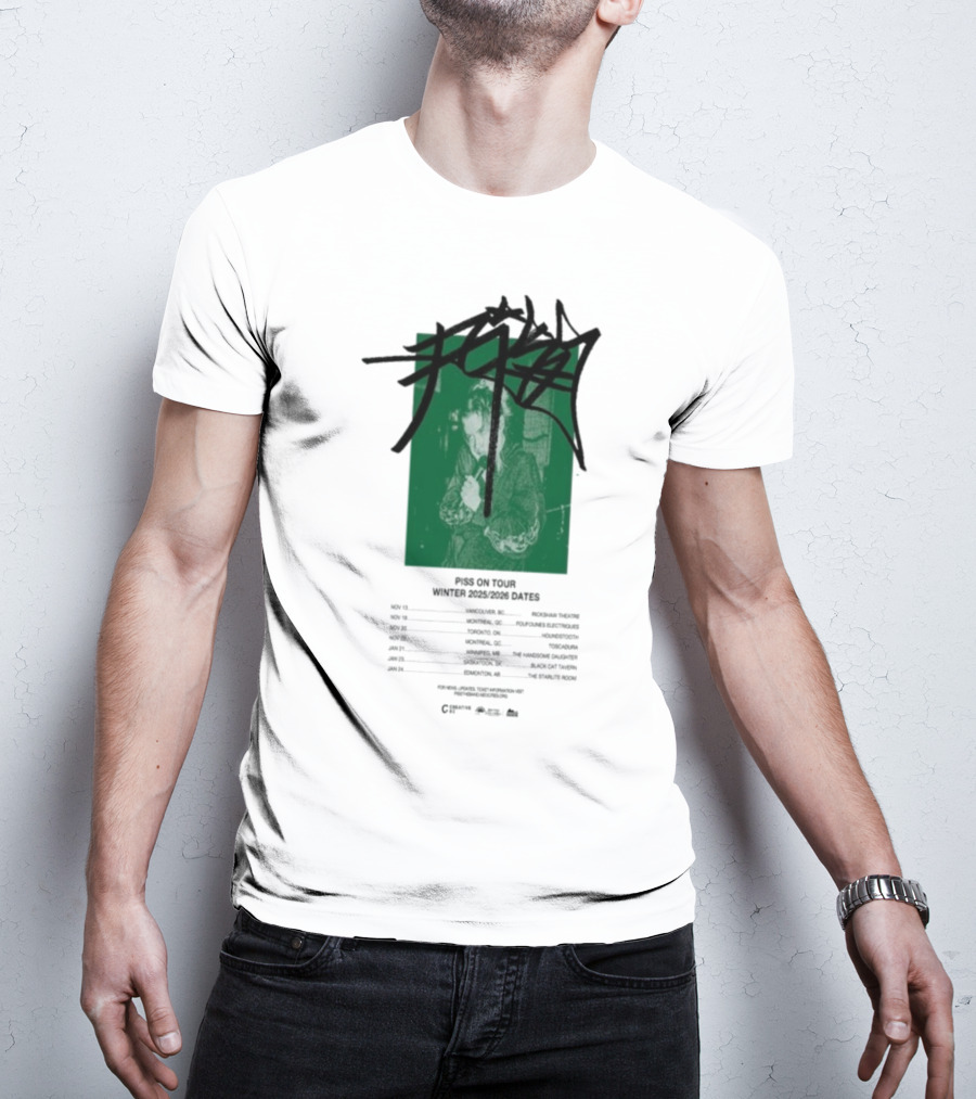 PISS Winter Tour 2025 2026 Dates Featuring Zoviet Sex 徐锐 Stroyka 7 Days Of Sorrow Gnar Dog Smplsmksי T-Shirt