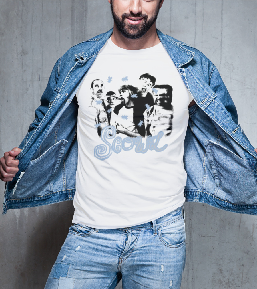 Scowl Punk Band Members Silhouettes With Stars T-Shirt