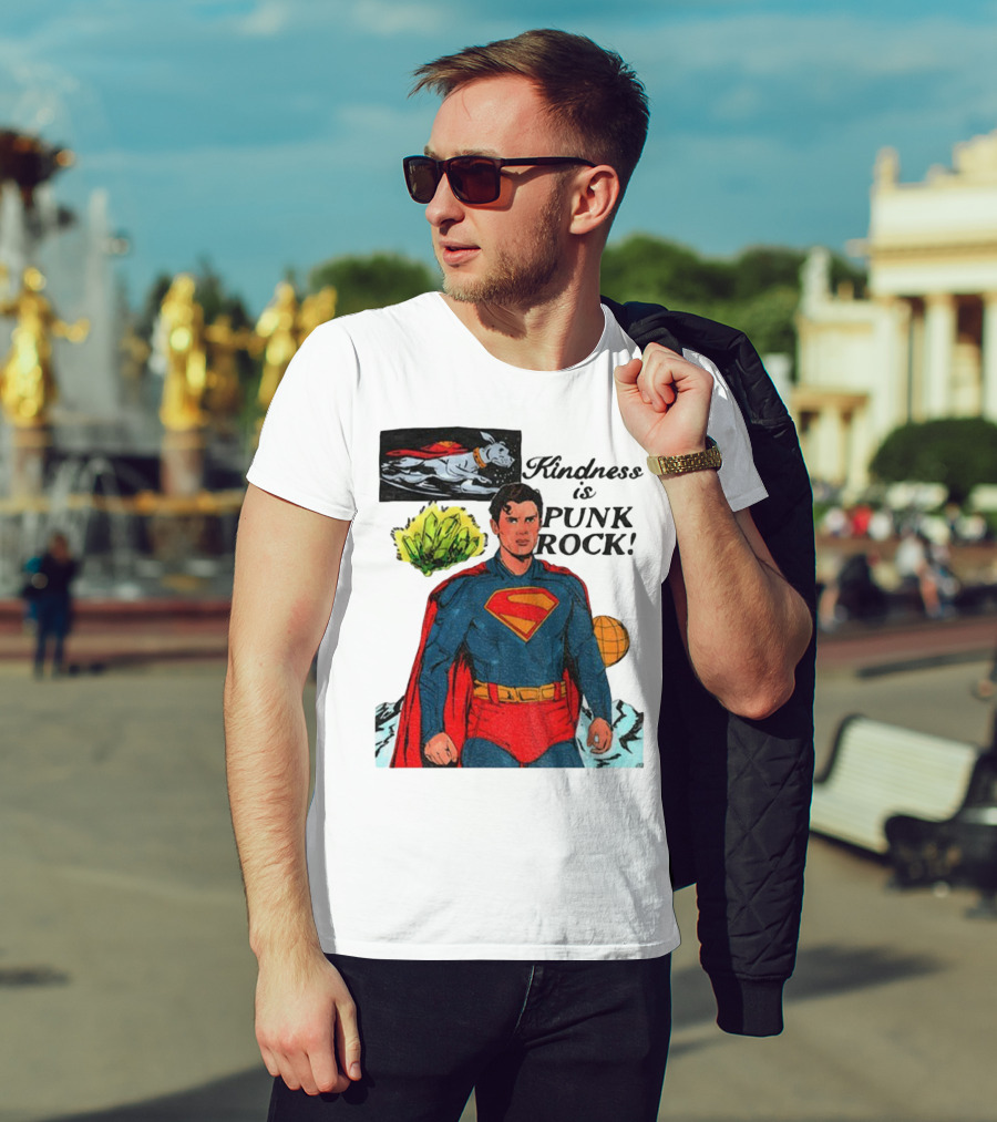 Superman DC Kindness Is Punk Rock Krypton Dog Caped Hero T-Shirt