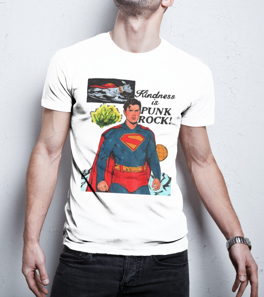Superman DC Kindness Is Punk Rock Krypton Dog Caped Hero T-Shirt