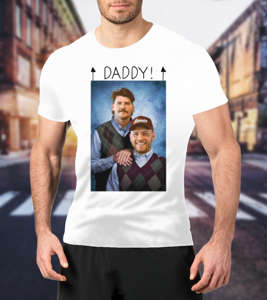 Bussin With The Boys Daddy Vertical Argyle Sweater Duo T-Shirt