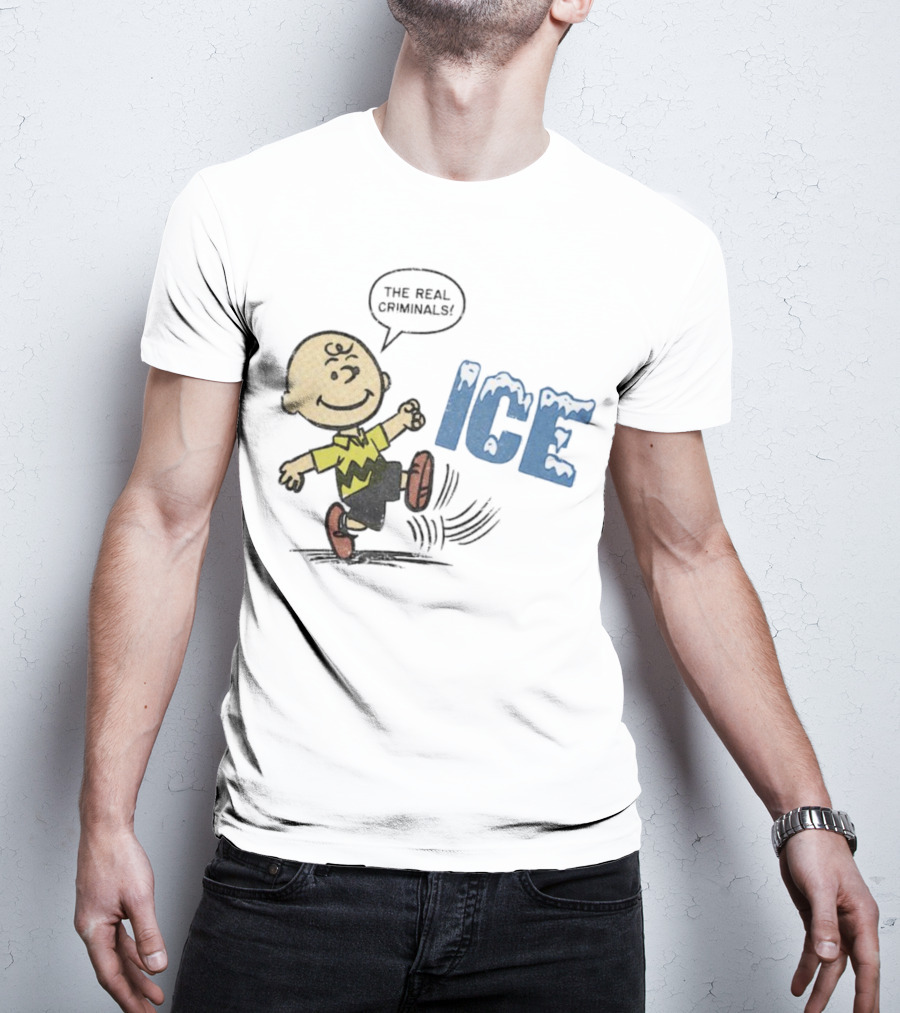 Charlie Brown Kicking The Real Criminals ICE T-Shirt