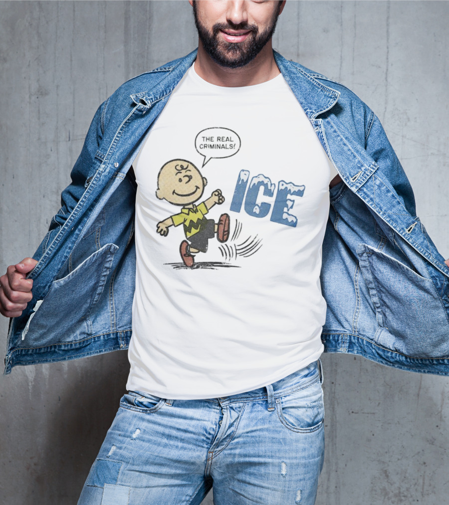 Charlie Brown Kicking The Real Criminals ICE T-Shirt