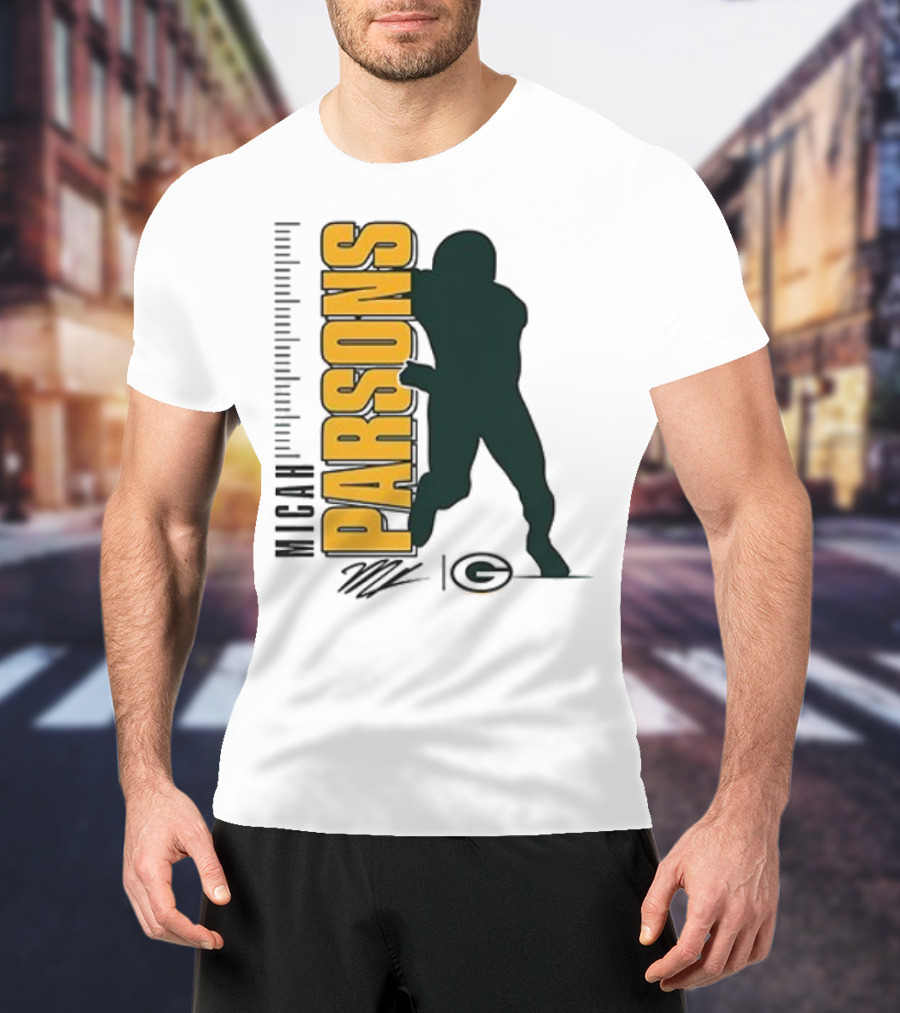 Green Bay Packers Micah Parsons Signature Silhouette T-Shirt