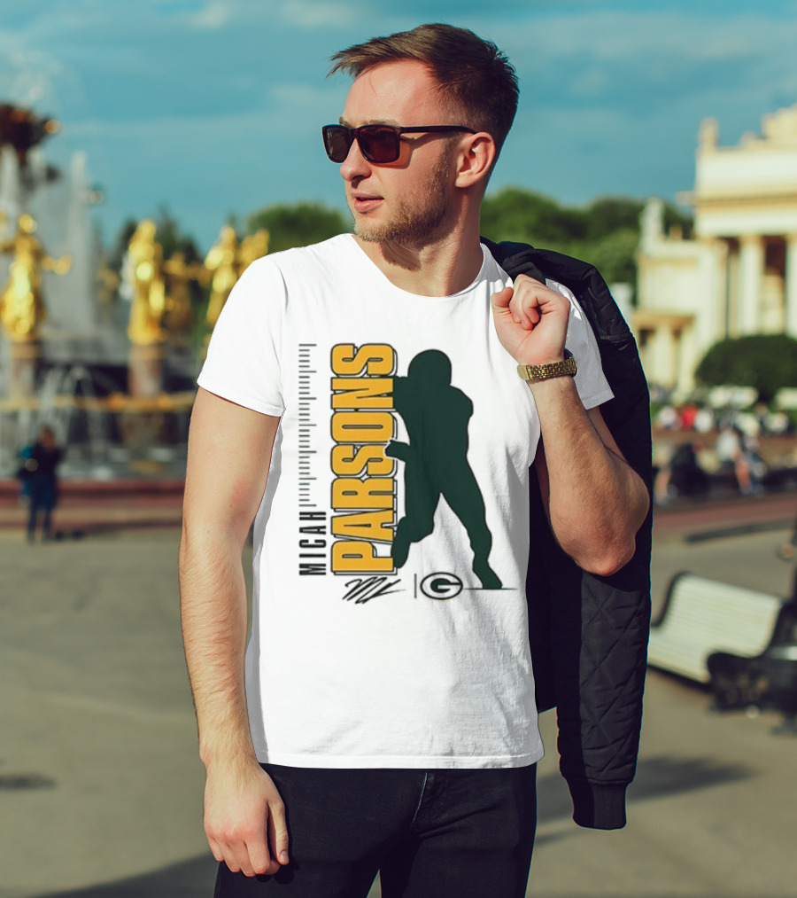 Green Bay Packers Micah Parsons Signature Silhouette T-Shirt