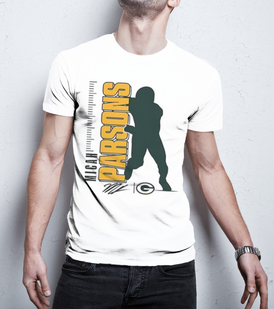 Green Bay Packers Micah Parsons Signature Silhouette T-Shirt