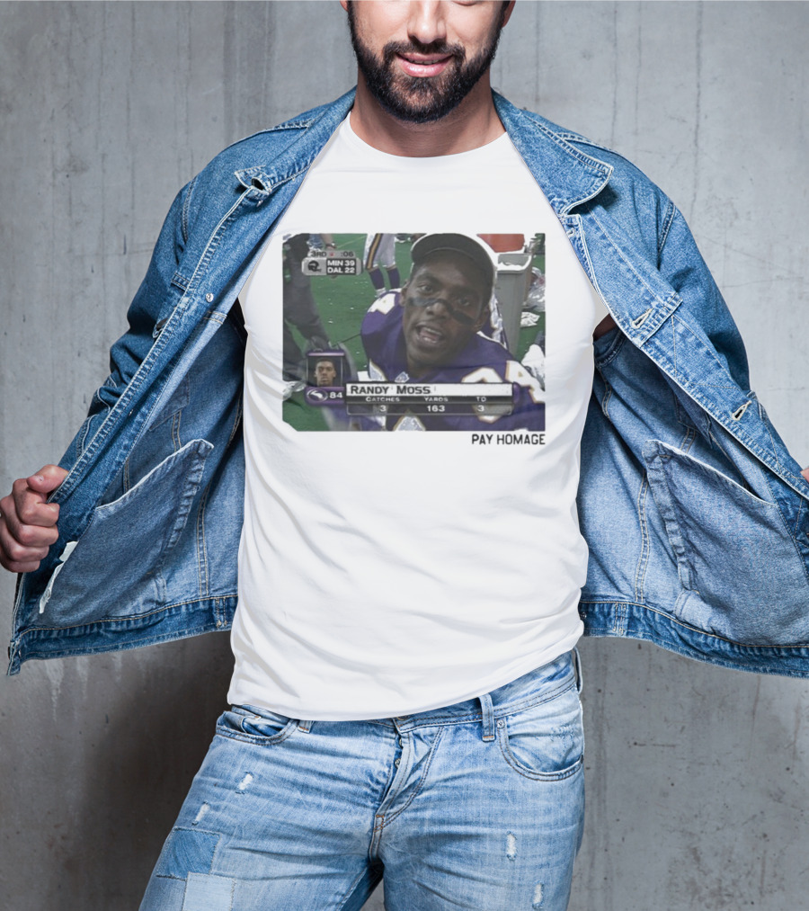 Randy Moss Minnesota Vikings 84 Pay Homage Catches Yards TO T-Shirt
