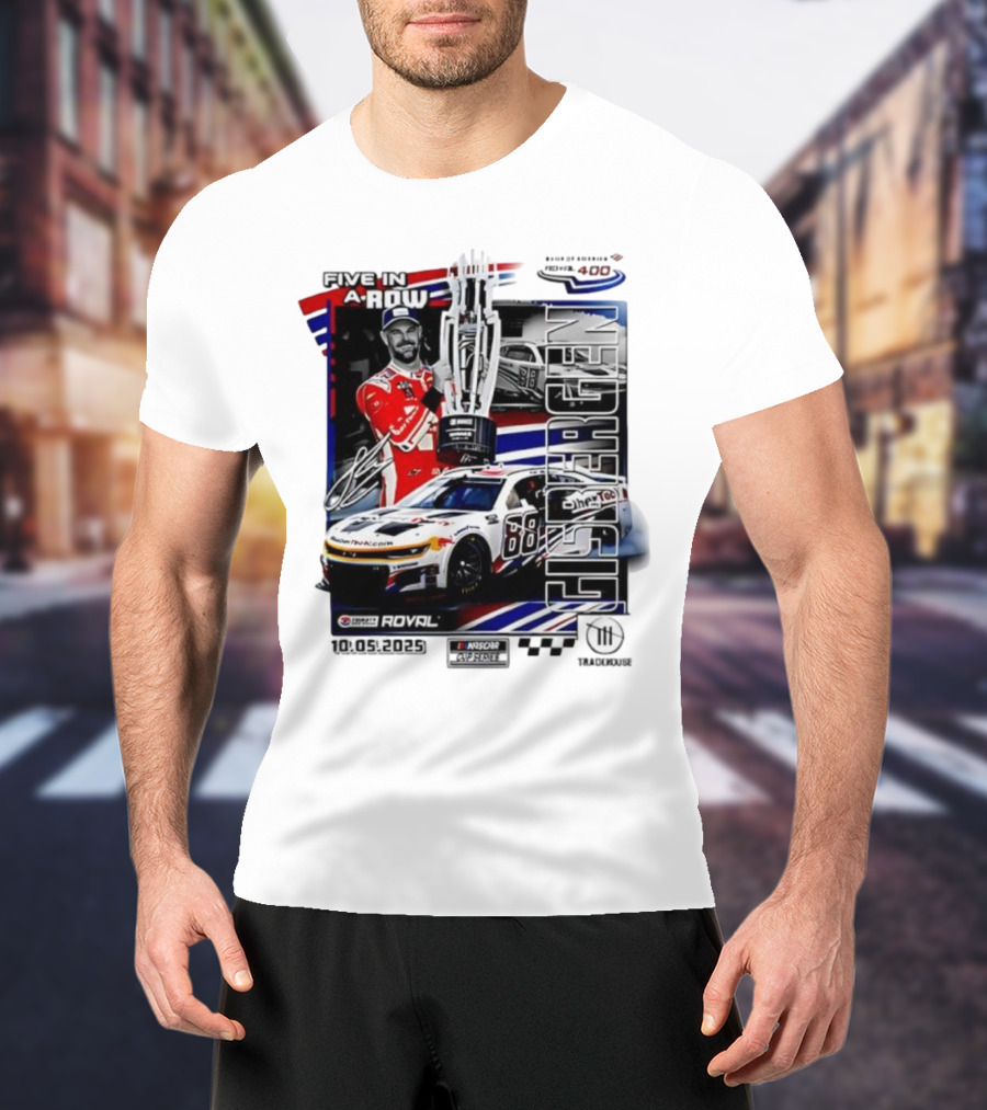 Shane Van Gisbergen NASCAR Cup Series Win Five In A Row 2025 Bank Of America ROVAL 400 T-Shirt