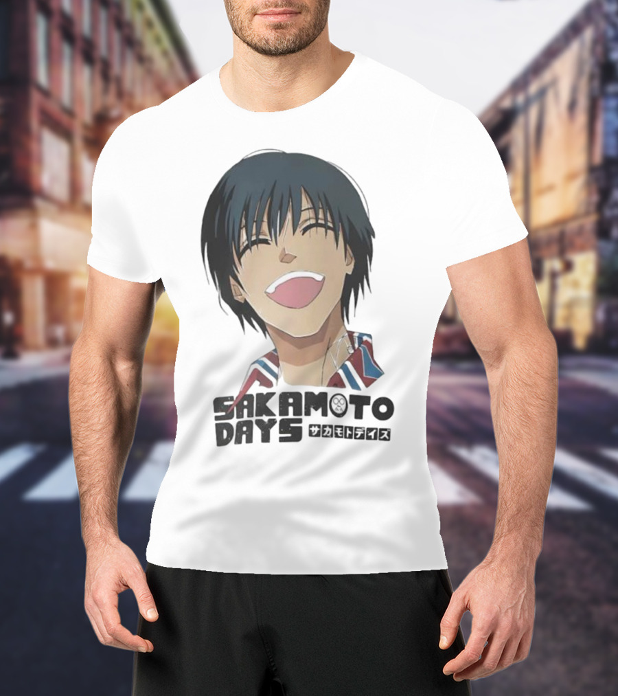 Sakamoto Days Yoichi Nagumo Anime Series Character Laughing Expression T-Shirt