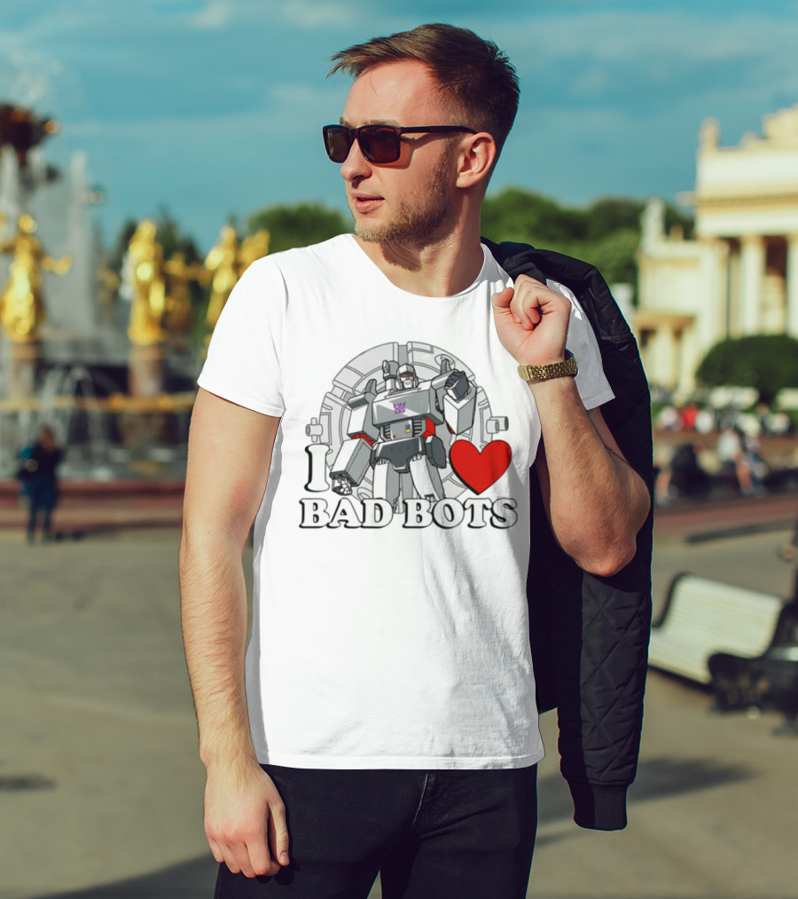 I Love Bad Bots Megatron Fan Favorite Retro 80s Style T-Shirt