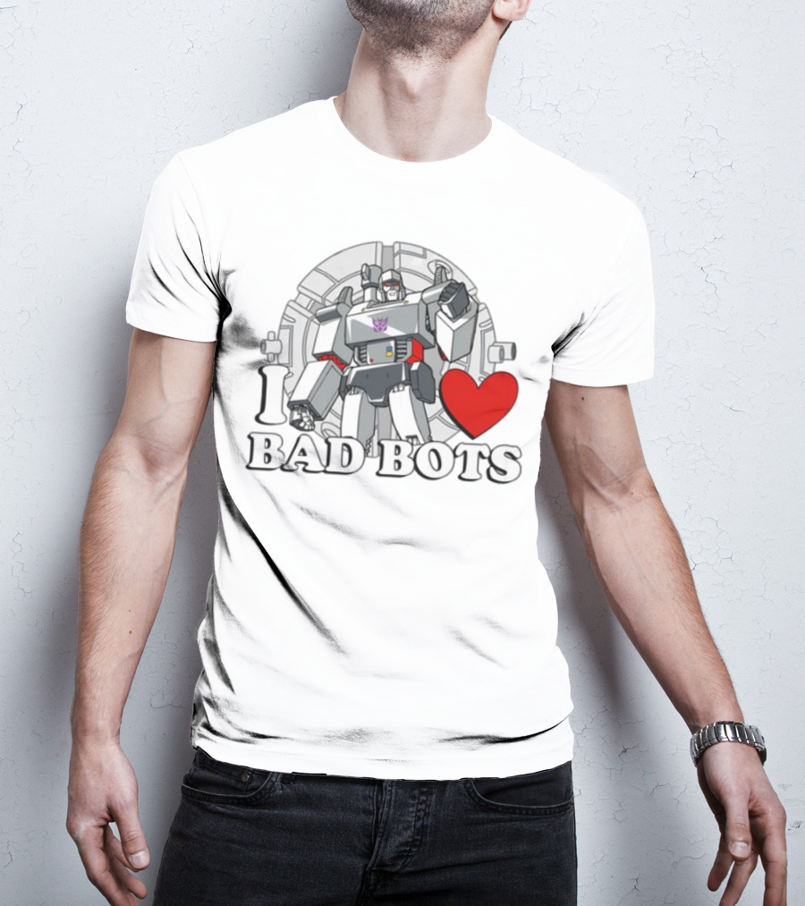 I Love Bad Bots Megatron Fan Favorite Retro 80s Style T-Shirt