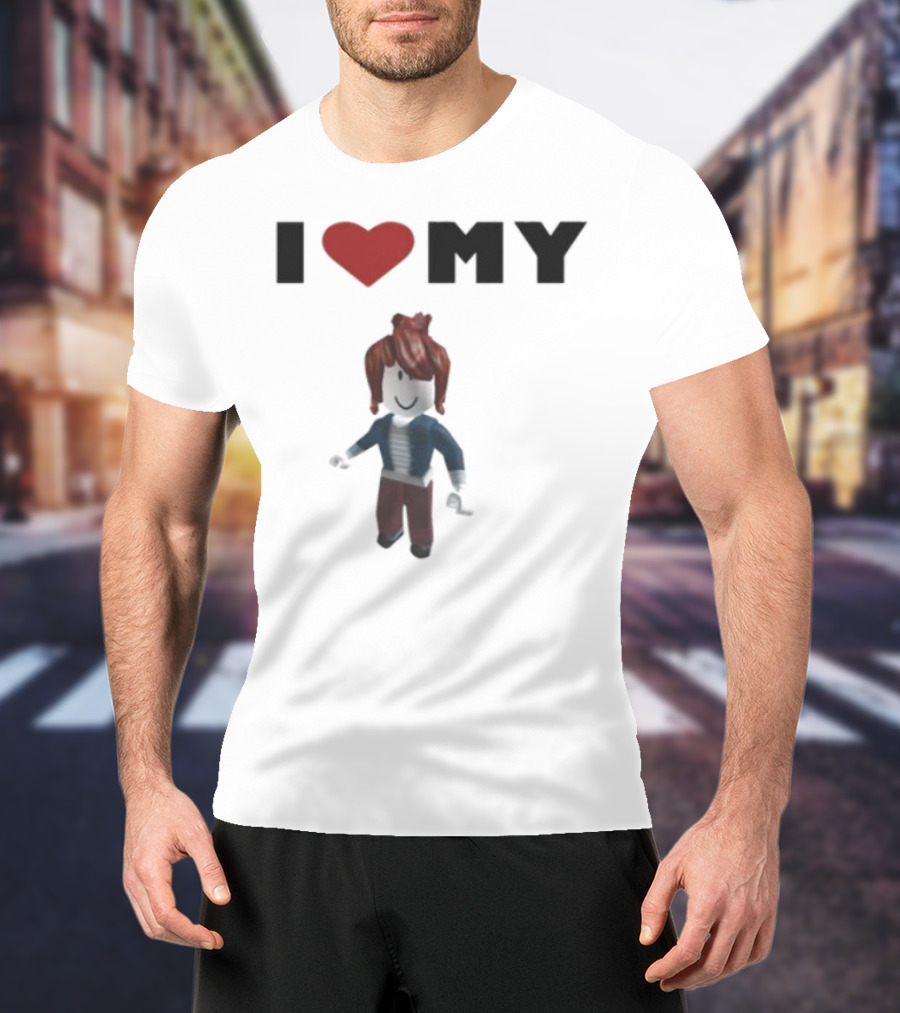 I Love My Rblx Gf Avatar Red Heart T-Shirt