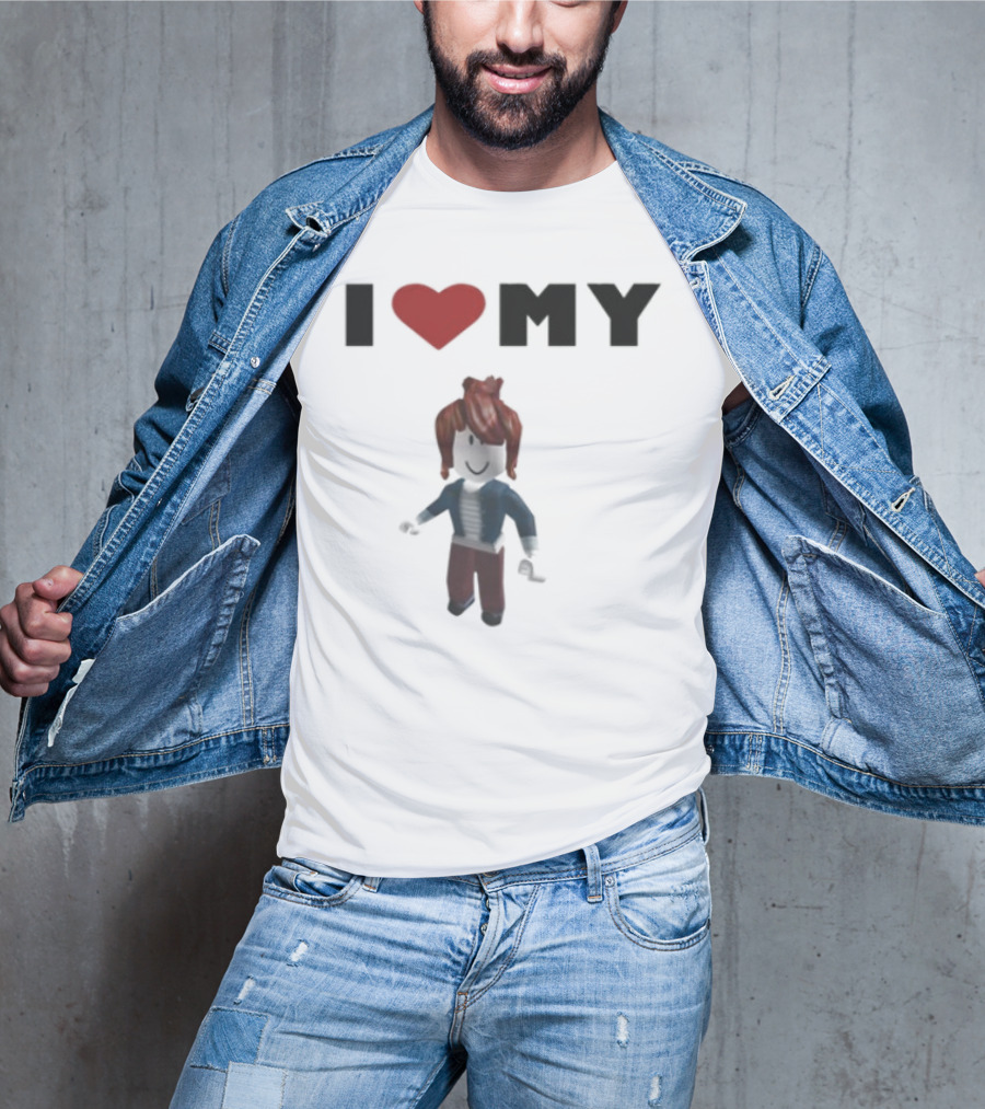 I Love My Rblx Gf Avatar Red Heart T-Shirt