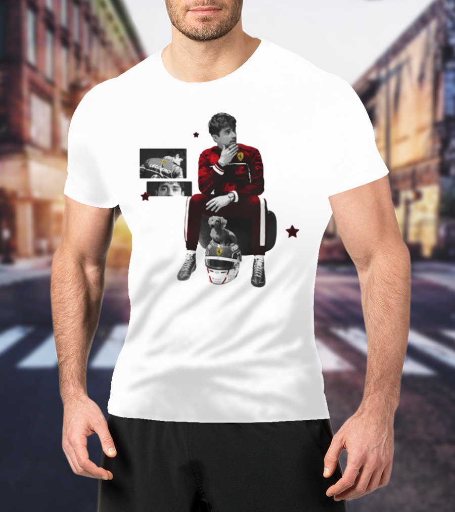 Lilisdsigns Charles Leclerc Ferrari Racing Red Outfit 16 Fan Memorabilia T-Shirt