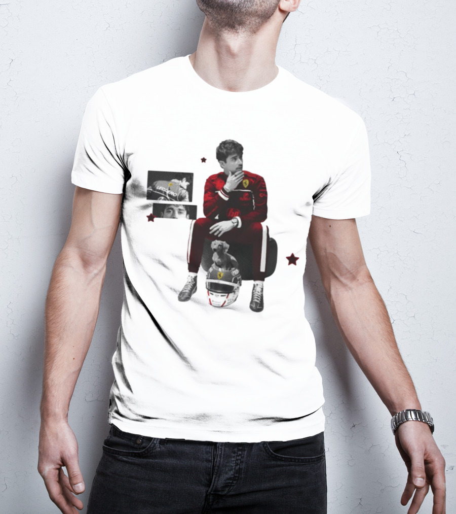 Lilisdsigns Charles Leclerc Ferrari Racing Red Outfit 16 Fan Memorabilia T-Shirt