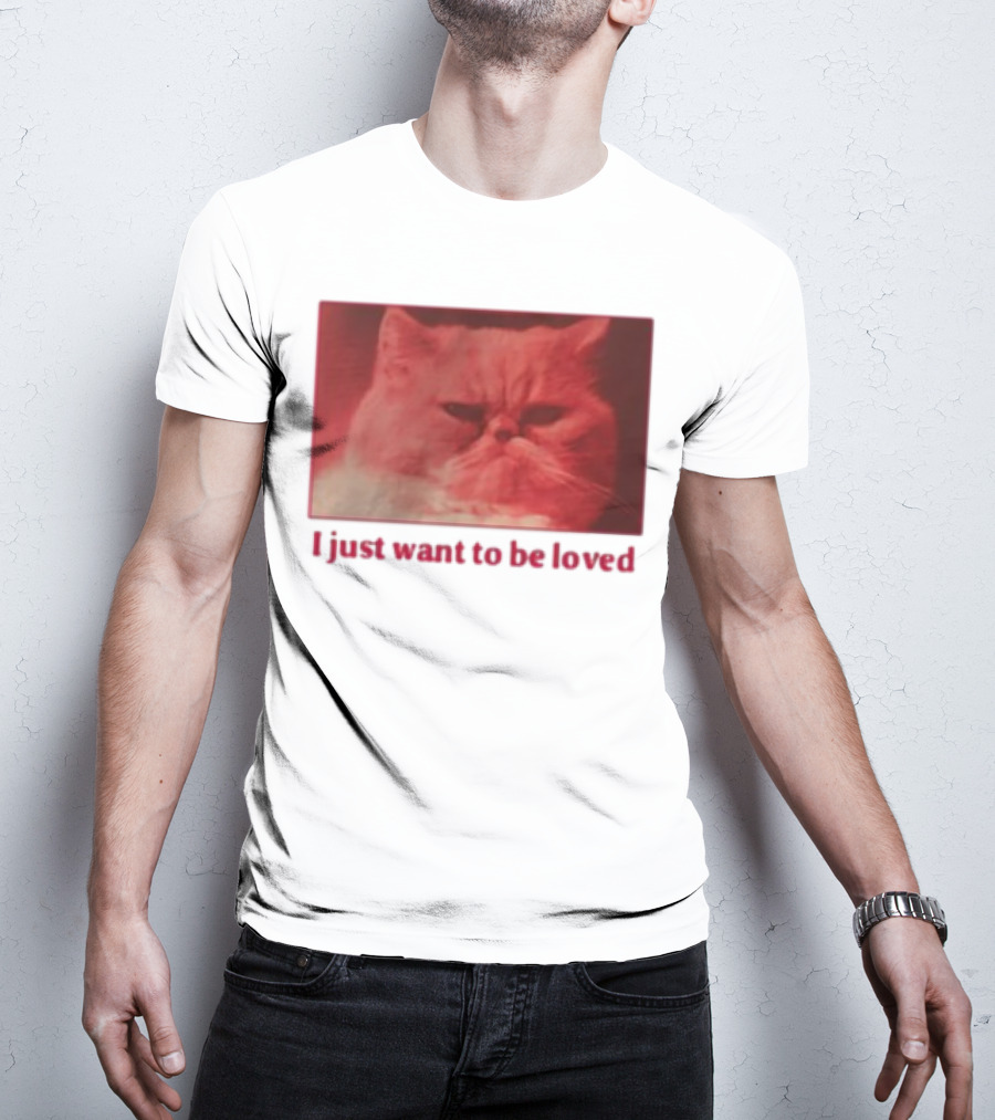 Volodymyr Testardі I Just Want To Be Loved Grumpy Cat Red Tones T-Shirt