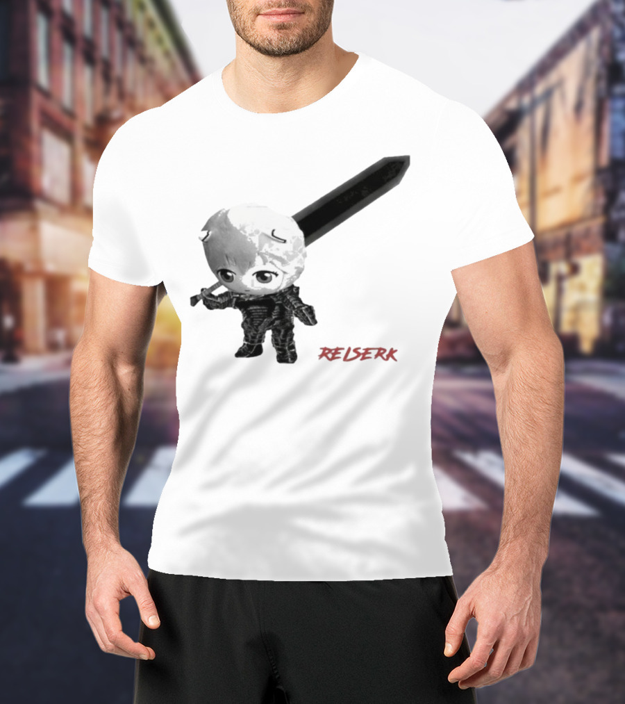 Ayanami Rei X Berserk Rei-Serk Crossover Character With Sword T-Shirt