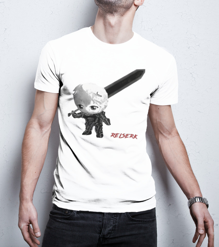 Ayanami Rei X Berserk Rei-Serk Crossover Character With Sword T-Shirt