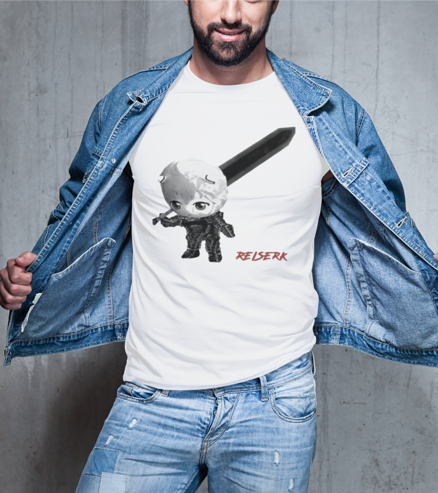 Ayanami Rei X Berserk Rei-Serk Crossover Character With Sword T-Shirt