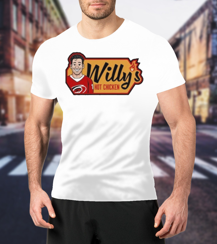 Carolina Hurricanes Willy's Hot Chicken Hockey Theme T-Shirt
