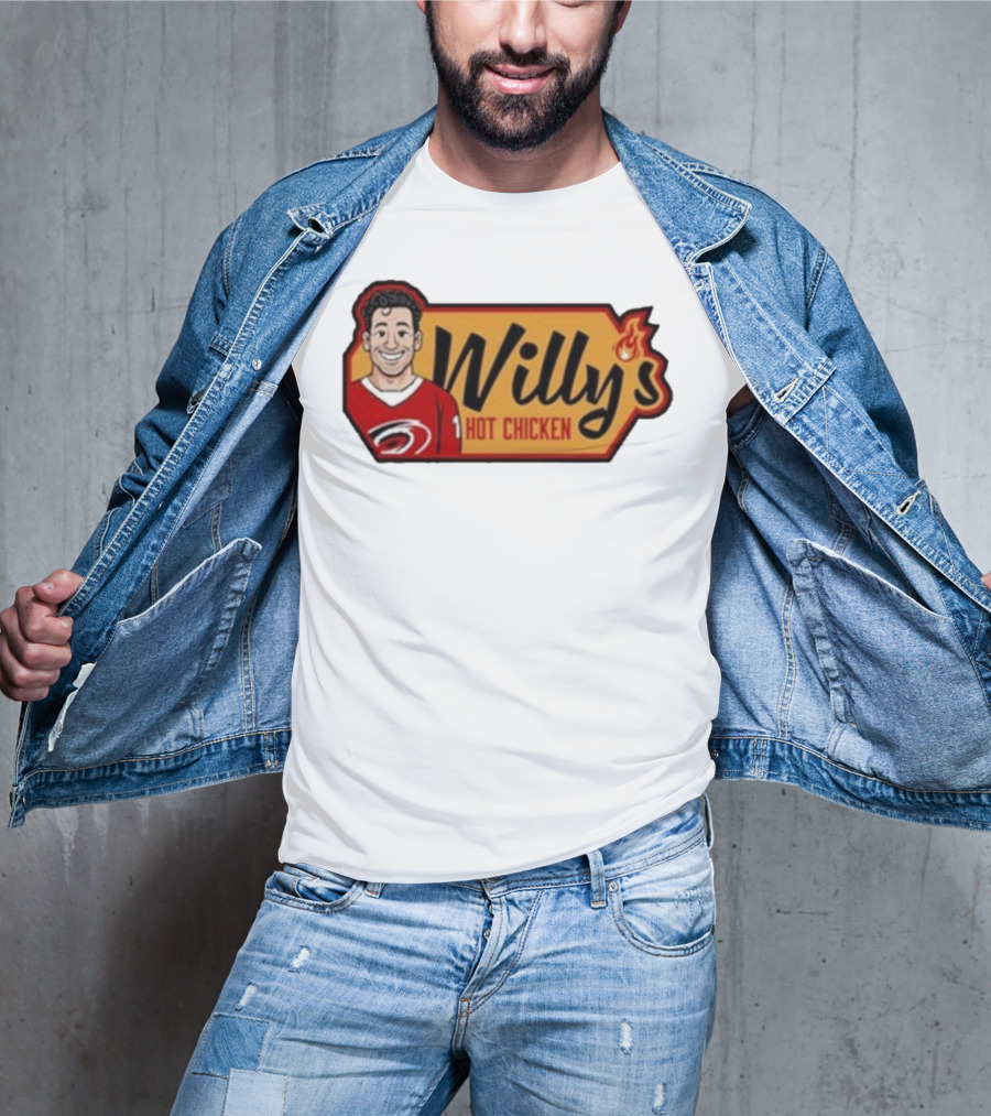 Carolina Hurricanes Willy's Hot Chicken Hockey Theme T-Shirt