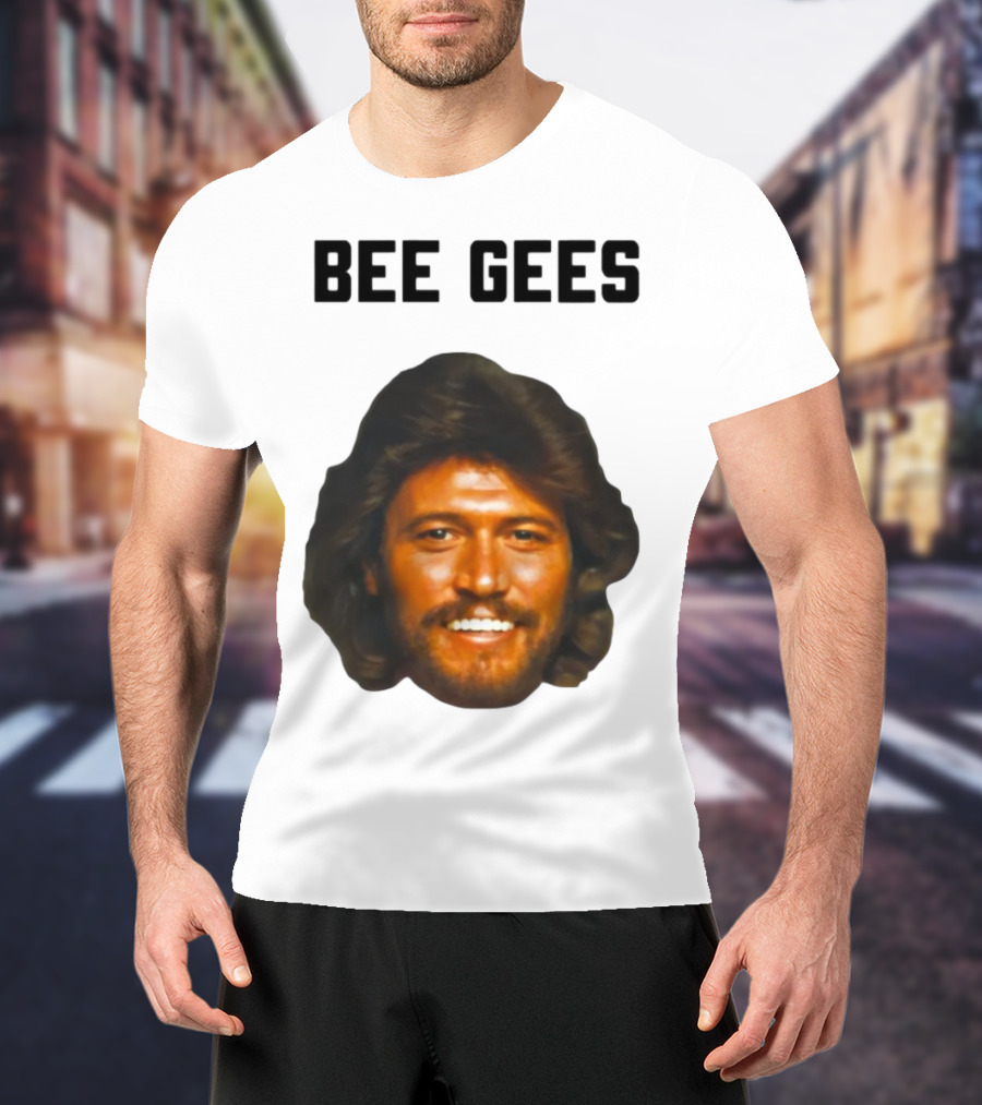 Barry Gibb Bee Gees Iconic Face Retro 70s Style T-Shirt