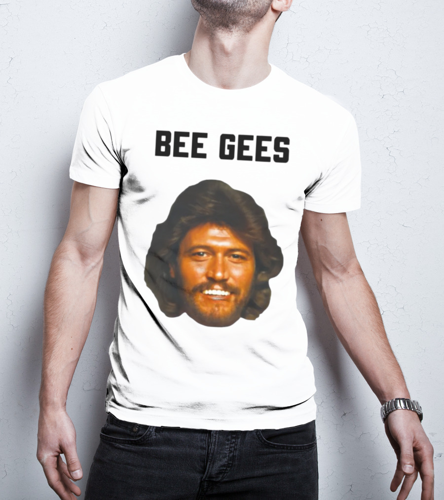 Barry Gibb Bee Gees Iconic Face Retro 70s Style T-Shirt
