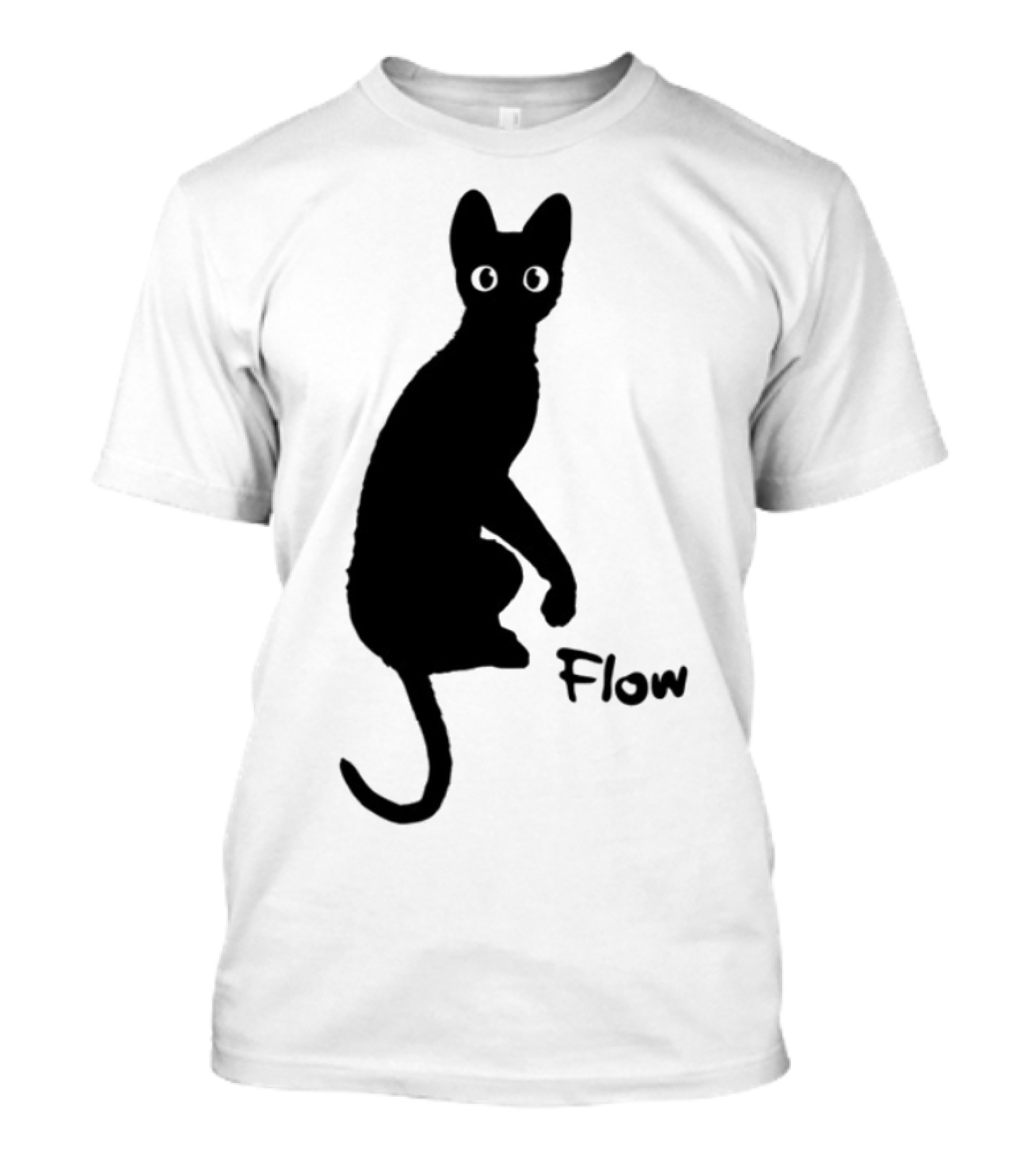 Flow Movie India Ink Cat Silhouette T-Shirt
