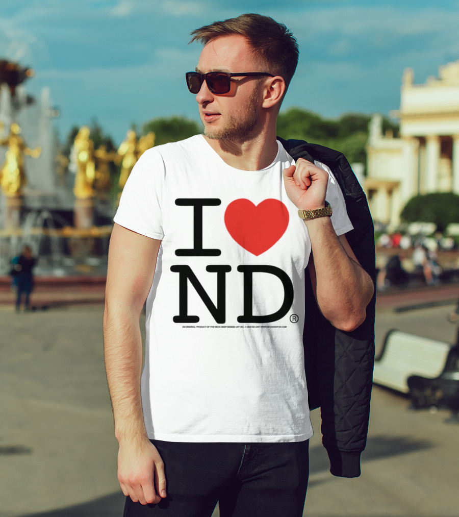I Heart ND Red Heart Graphic T-Shirt