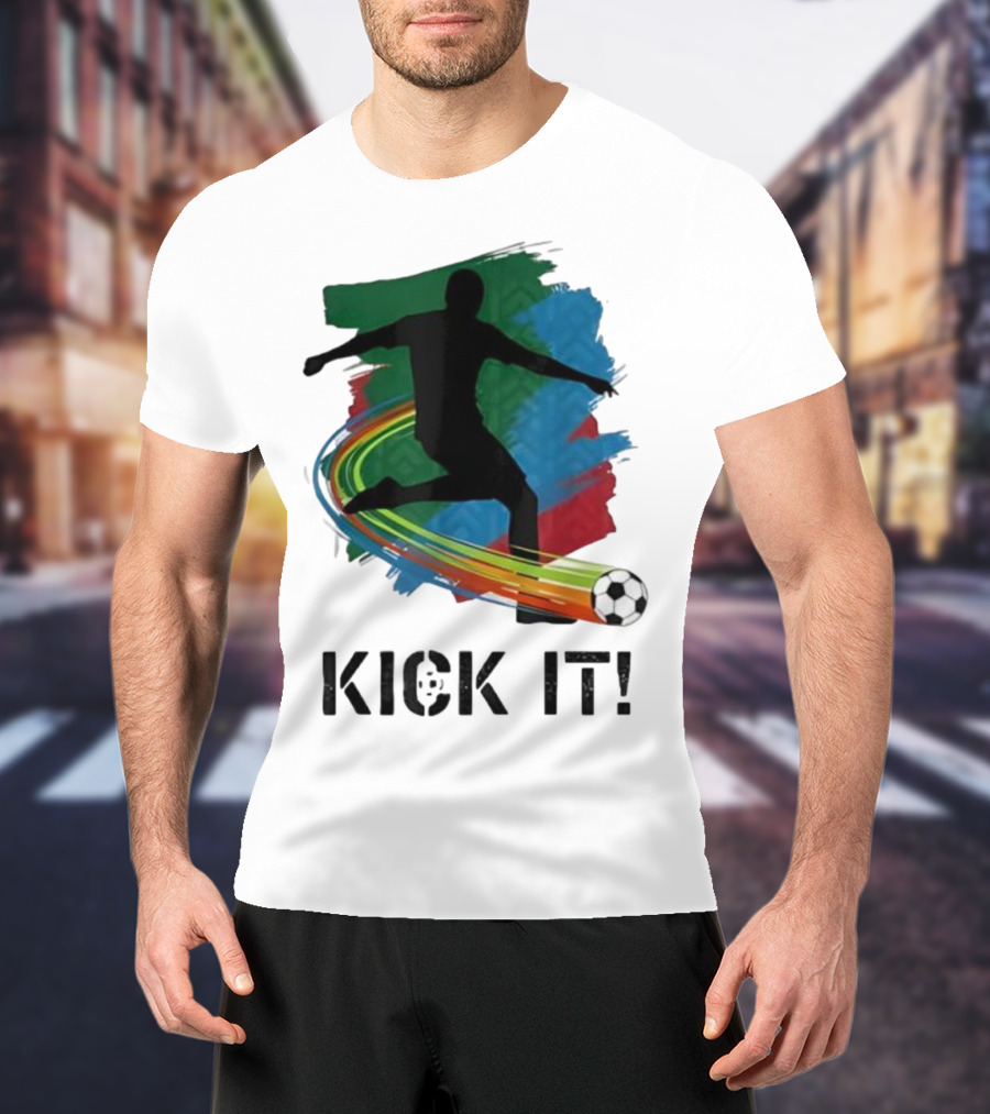 Kick It Soccer Player Rainbow Trail T-Shirt