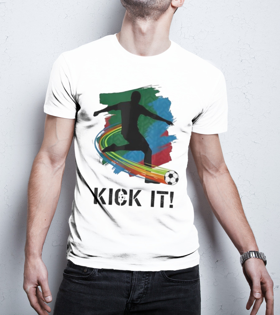 Kick It Soccer Player Rainbow Trail T-Shirt