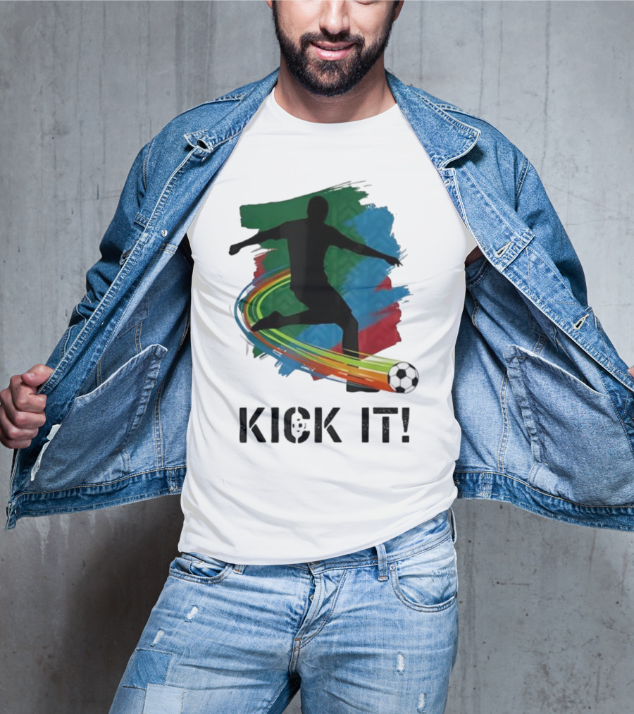 Kick It Soccer Player Rainbow Trail T-Shirt