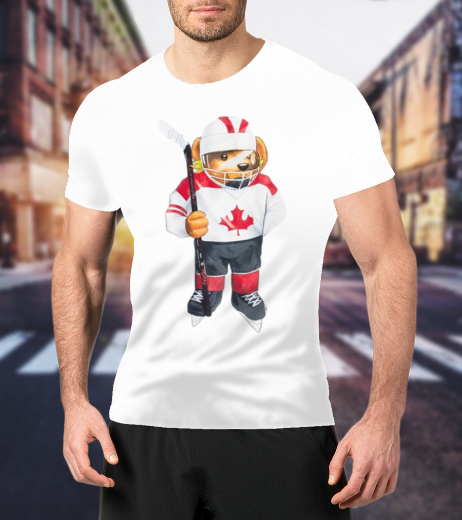 Marketstudios Market X Sherwood Canada Bear Hockey Player T-Shirt
