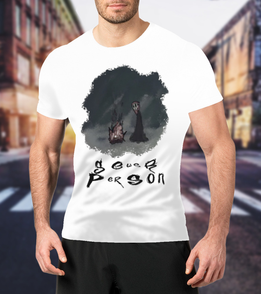 Sewerperson Campfire Mountain Forest Scene T-Shirt