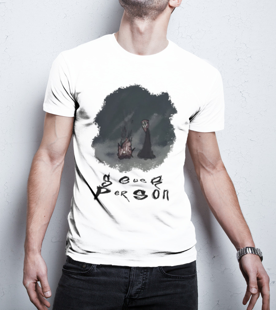 Sewerperson Campfire Mountain Forest Scene T-Shirt