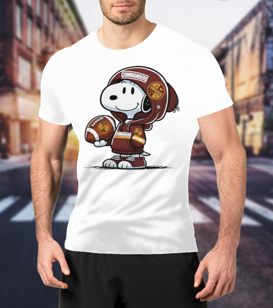 Snoopy In Commanders With Football Washington 1932 W T-Shirt