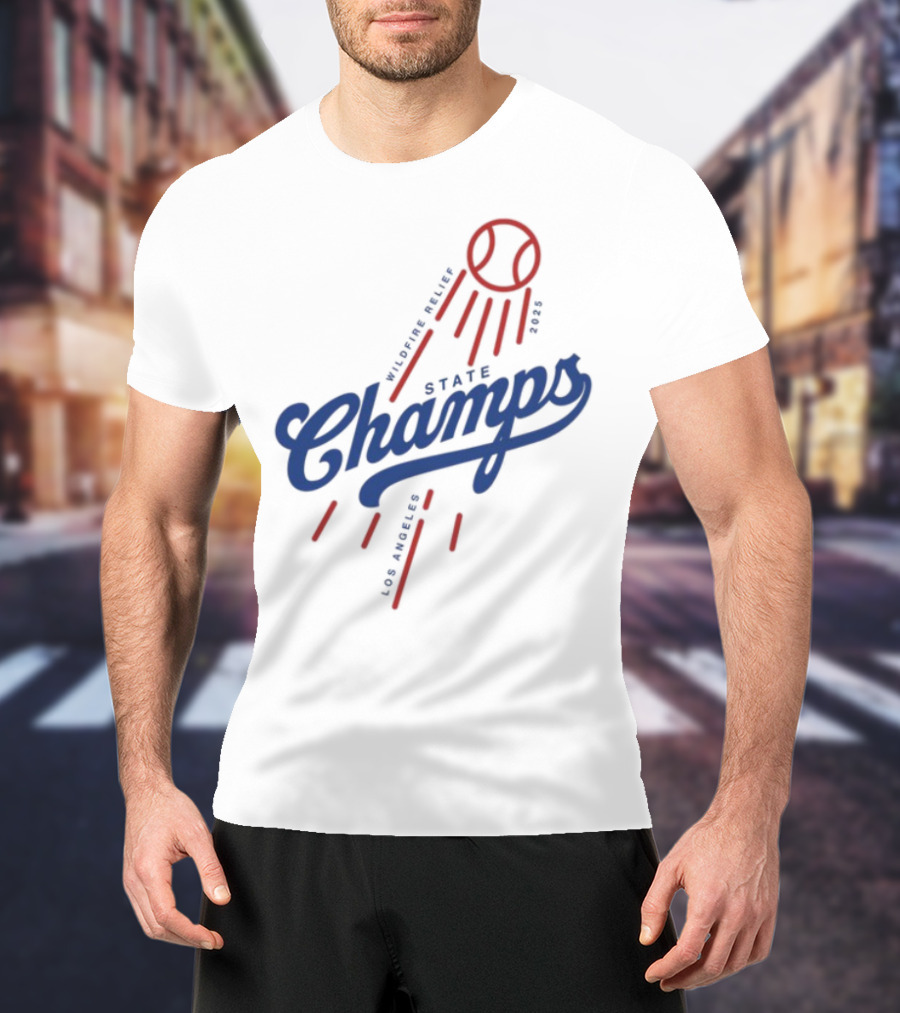 State Champs Wildfire Relief Baseball Event Support T-Shirt