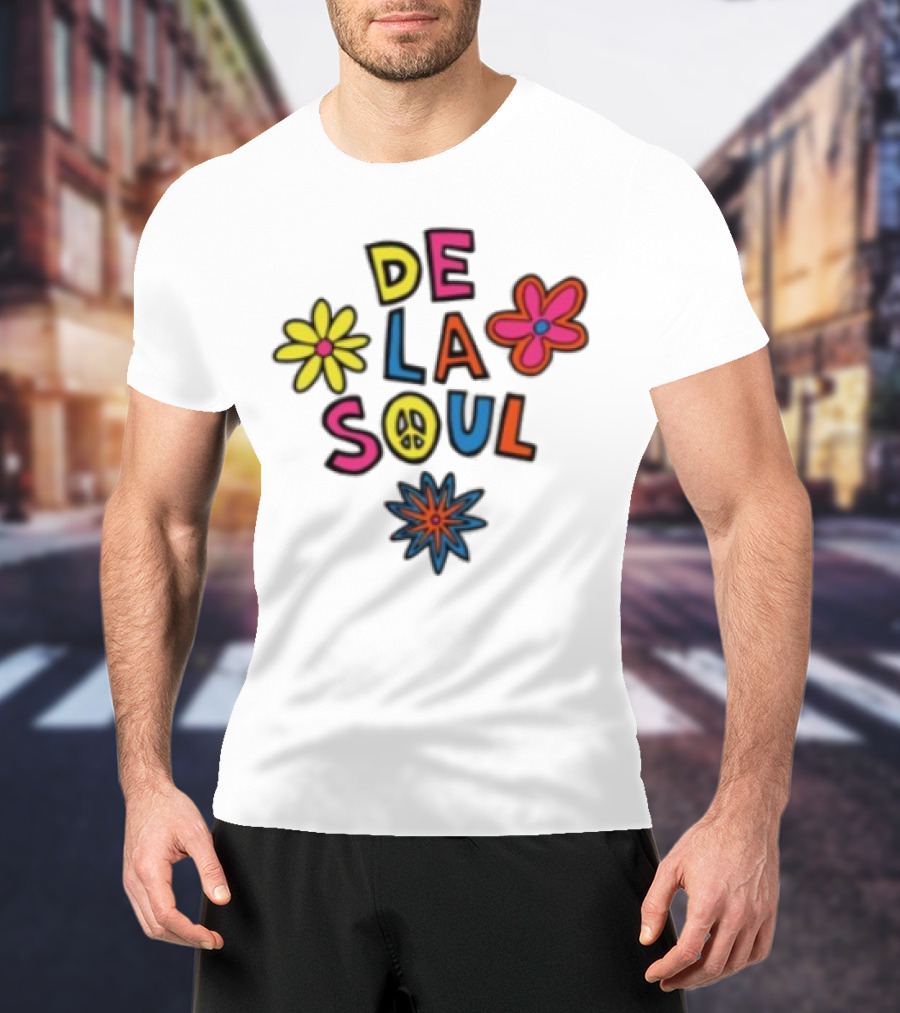 Thank You Dave De La Soul Colorful Flowers Peace Symbol T-Shirt