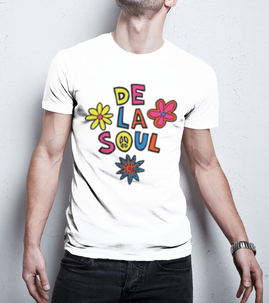 Thank You Dave De La Soul Colorful Flowers Peace Symbol T-Shirt