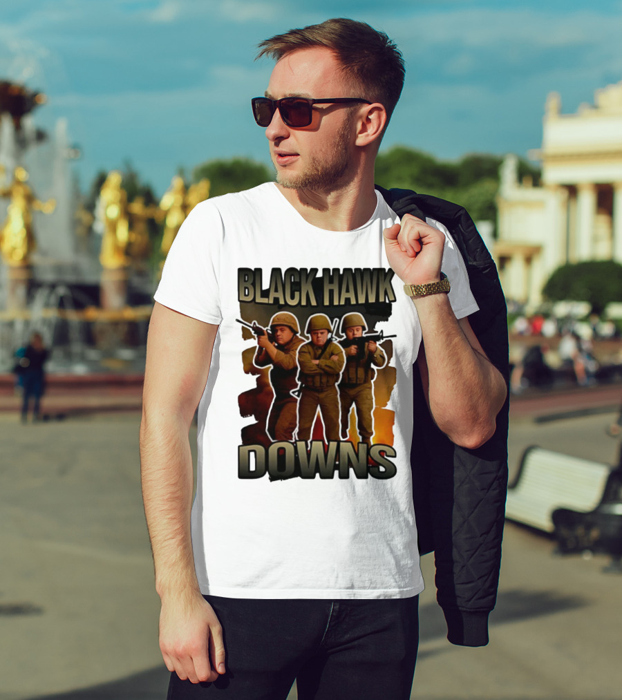 Black Hawk Downs Movie Parody Soldiers T-Shirt