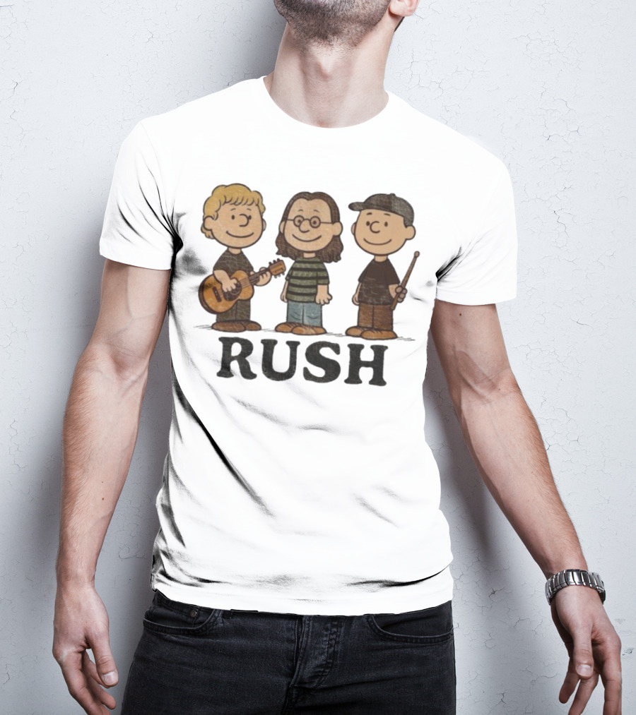 Charlie Brown Peanuts Characters Styled As Rush Band Members T-Shirt