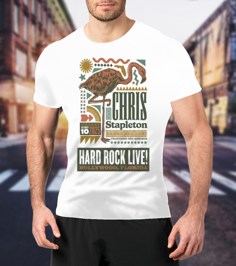 Chris Stapleton Hard Rock Live Hollywood Florida Friday 10 2025 Flamingo T-Shirt